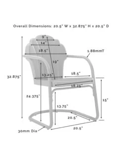 Crosley Tulip 3-piece Outdoor Bistro Set -Garden Supplies Sales 8611591 10v