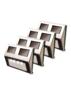 MAXSA® Solar-Powered Metal Deck Light, Set Of 4 -Garden Supplies Sales 8611691 ss 04v
