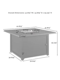 Crosley Dante Metal Fire Table -Garden Supplies Sales 8611944 14v