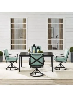 Crosley Kaplan 5Pc Outdoor Dining Set With Swivel Chairs 20 Crosley Kaplan 5Pc Outdoor Dining Set With Swivel Chairs -Garden Supplies Sales 8611955 02v