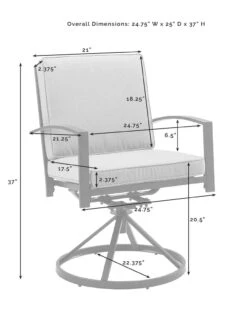 Crosley Kaplan 5Pc Outdoor Dining Set With Swivel Chairs 32 Crosley Kaplan 5Pc Outdoor Dining Set With Swivel Chairs -Garden Supplies Sales 8611955 11v