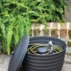 Matte Black Ribbed Hose Pot With Lid -Garden Supplies Sales 8611991 061 tif