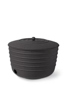 Matte Black Ribbed Hose Pot With Lid -Garden Supplies Sales 8611991 5867 tif