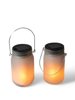 Solar Glass Jar Lantern, Set Of 2 -Garden Supplies Sales 8612012 5856 tif