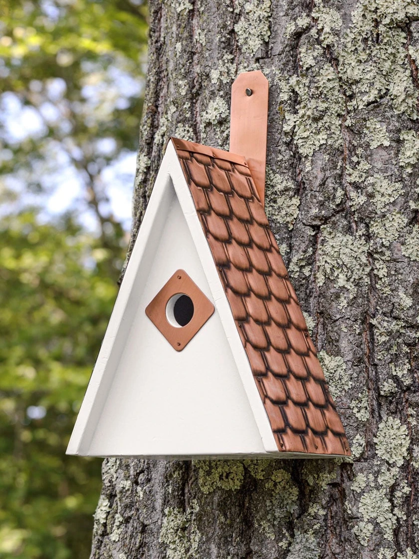 Swiss Chalet Bird House With Copper Roof 3 Swiss Chalet Bird House With Copper Roof