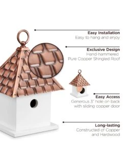 Bird House Bungalow With Copper Roof -Garden Supplies Sales 8612197 04v