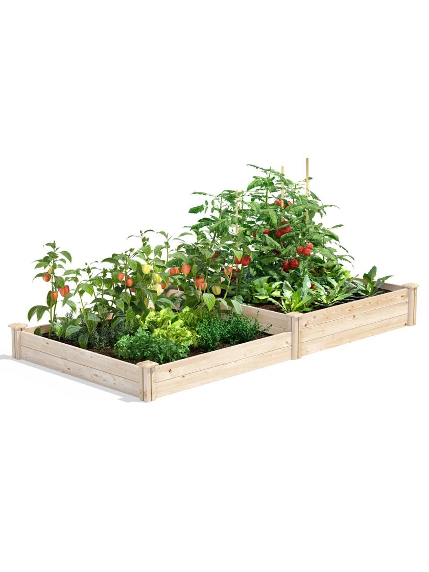 2-Tier Pine Raised Garden Bed, 4'x8' 3 2-Tier Pine Raised Garden Bed, 4'x8'