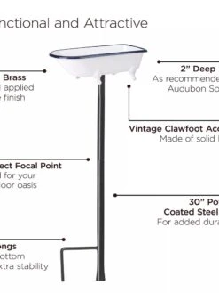 White Enamel Bathtub Birdbath -Garden Supplies Sales 8612266 06V jpeg