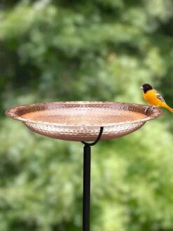 Copper Birdbath, 18" With Stake