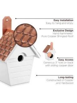 Classic Cottage Bird House With Copper Roof -Garden Supplies Sales 8612273 04v