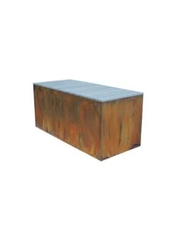 Nice Corten Trough Planters With Bench Top -Garden Supplies Sales 8612399 02v nice corten trough planter with bench top 16 inch high