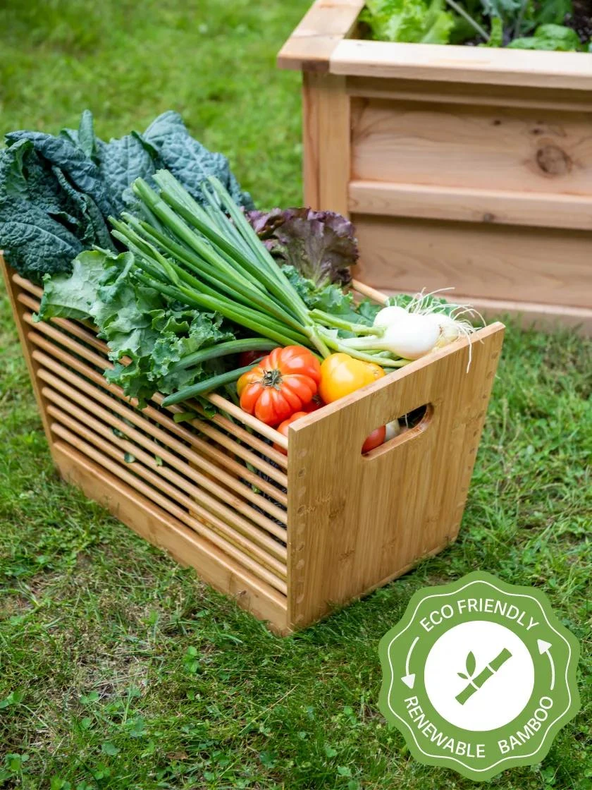 Bamboo Garden Stool And Basket Combo 3 Bamboo Garden Stool And Basket Combo