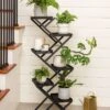 Crisscross Cascading Plant Stand With Black Trays -Garden Supplies Sales 8612705 0081 crisscross cascading plant stand with black trays