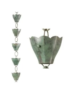 Tulip Pure Copper Rain Chain, 8.5' -Garden Supplies Sales 8612740 06v