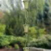 Fluted Flower Pure Copper Rain Chain, 8.5' -Garden Supplies Sales 8612742 01v fluted flower pure copper rain chain