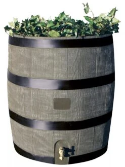 Round Rain Barrel With Planter, 35 Gallons 14 Round Rain Barrel With Planter, 35 Gallons -Garden Supplies Sales 8612856BK 08V tif