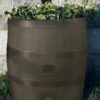 Round Rain Barrel With Planter, 35 Gallons -Garden Supplies Sales 8612856WALNT 05V tif