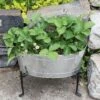 Achla Designs Mini Oval Galvanized Tub With Folding Stand 2 Achla Designs Mini Oval Galvanized Tub With Folding Stand -Garden Supplies Sales 8612906 02v achla designs mini oval galvanized tub with folding stand