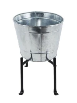 Achla Designs Mini Oval Galvanized Tub With Folding Stand -Garden Supplies Sales 8612906 05v