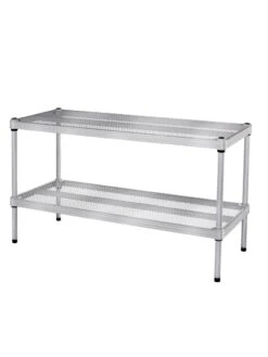MeshWorks © Stacking Plant Shelves -Garden Supplies Sales 8613018 13v meshworks stacking plant shelves silver