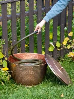 Hammered Copper Hose Pot With Lid -Garden Supplies Sales 8613311 0012