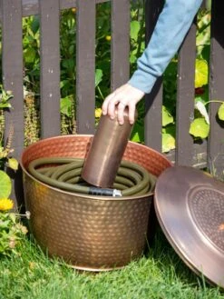 Hammered Copper Hose Pot With Lid -Garden Supplies Sales 8613311 0019