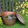 Hammered Copper Hose Pot With Lid -Garden Supplies Sales 8613311 0102 hammered copper hose pot with lid