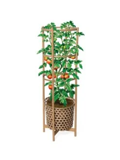 Elevated Bamboo Tomato Planter And Trellis -Garden Supplies Sales 8613502 art flat