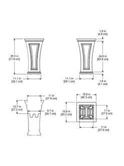 Cambridge Tall Planter, 28" Height -Garden Supplies Sales 8613524 04V 3 4