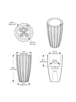 Sedona Tall Planter, 28" Height -Garden Supplies Sales 8613525 10V 3 4