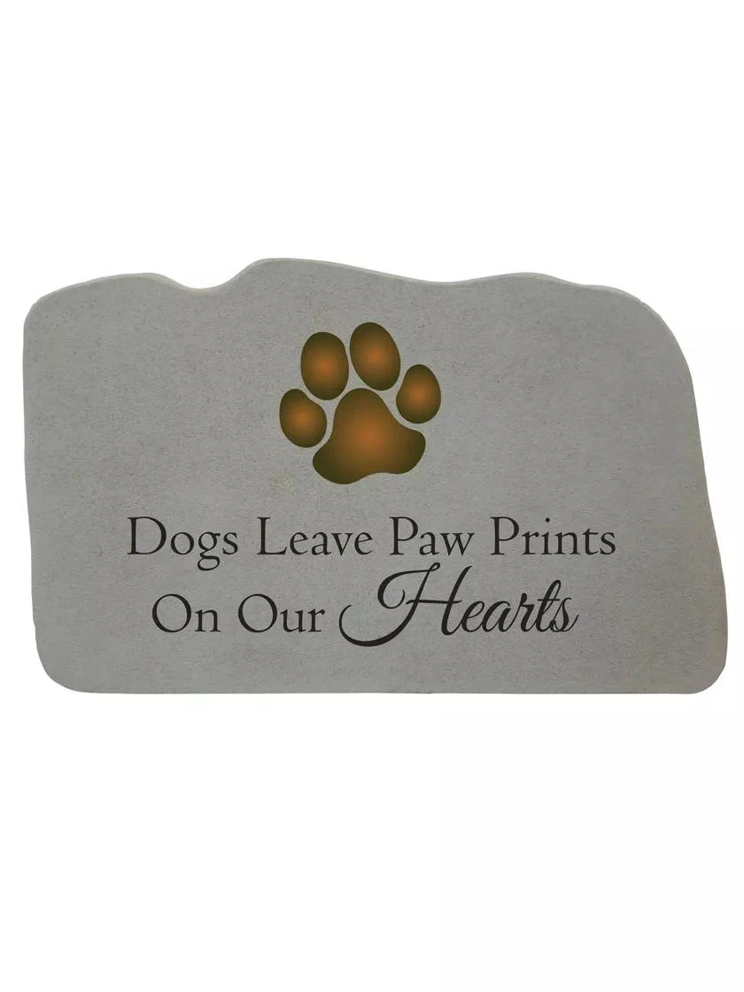 Dogs Leave Paw Prints Memorial Stone 3 Dogs Leave Paw Prints Memorial Stone