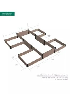 Terraced H-Shape Garden Bed -Garden Supplies Sales 8614260 03V 3 4