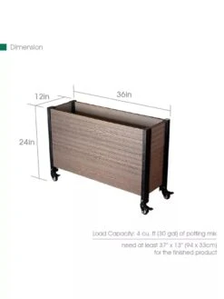 Mobile Deep Trough Planter -Garden Supplies Sales 8614263 03V 3 4