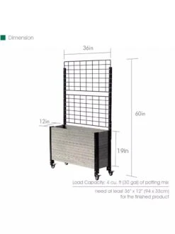 Mobile Deep Trough Planter With Trellis 11 Mobile Deep Trough Planter With Trellis -Garden Supplies Sales 8614265 04V 3 4